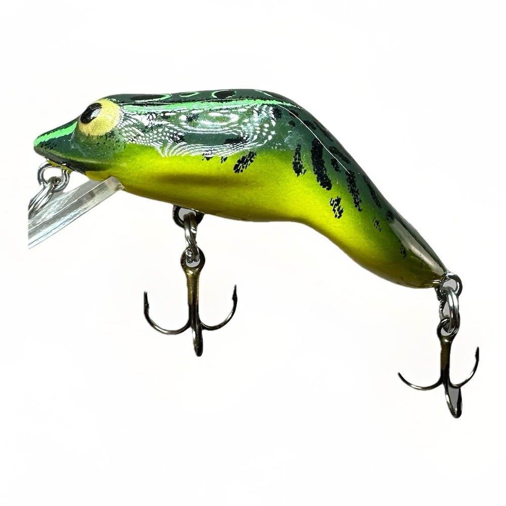 Vintage Rebel Wee Frog Fishing Lure Green Frog Crankbait 1.5" Bass